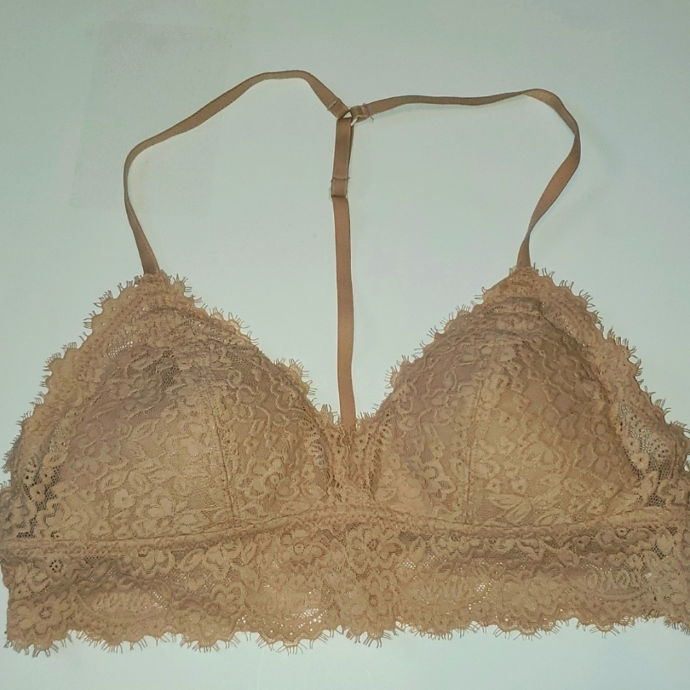 Nude/beige Aerie T Back Bralette